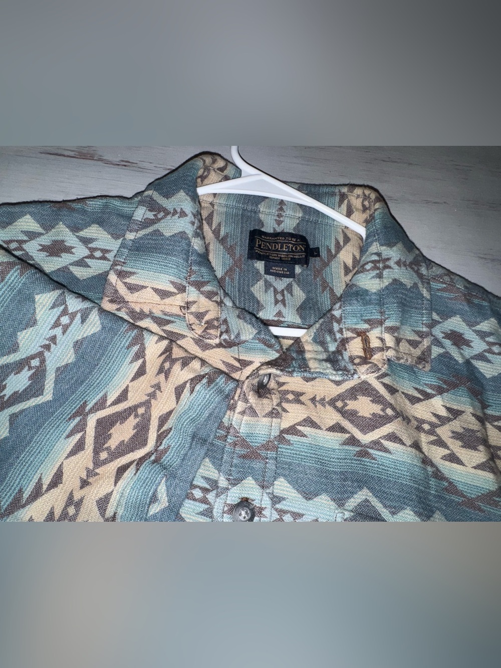 Pendleton Men’s L DoubleSoft Gateway Blue Bridge Creek Shirt